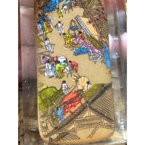 Vintage Chinese Snuff Bottle With Inside Reverse Painting & Red Stopper - Picture 4 of 8